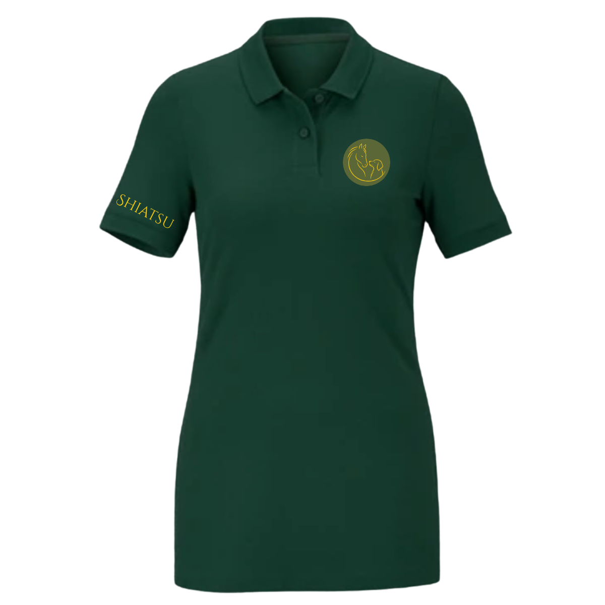Besticktes Poloshirt, moosgrün